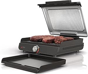 Ninja 14-inch Electric Grill for Steak, Burgers & More - Nonstick Pancake Griddle - Dishwasher Safe - Even Cooking - Silver