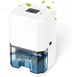 Quiet Electric Dehumidifier for Home, Bedroom & Bathroom with Timer & LED, Auto Shut-Off, 300ML/24H