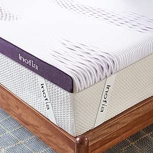 Inofia King Gel Memory Foam Bed Topper, 8CM GELEX, Washable Cover, Pressure Relief, Sleep Cooler, Rest Easy