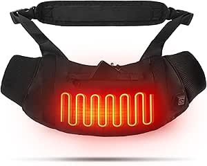 Electric Heated Hand Muff 10000mAh, 3-Level Heat, Rechargeable Power Bank, Adjustable Strap, 2 Pockets - Football, Golf, Hunting, Camping