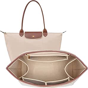 Longchamp Bag Organizer Insert for Le Pliage L - Beige 13 inch