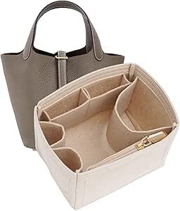 Picotin 18 Felt Handbag Organizer Insert for Totes, Beige