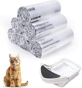 Self-Cleaning Litter Box Liners, 150 Pack, Extra Thick Waste Drawer, Easy to Empty