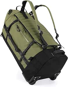 TravelMaxx 30 inch Rolling Duffle Bag with Wheels & Backpack, 86L, Green