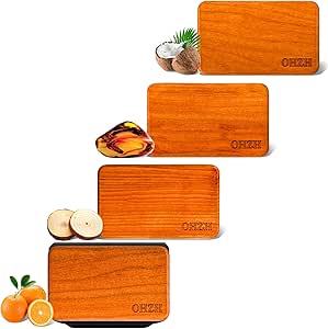 Wood Air Freshener: Car Odor Eliminator, Long Lasting Scent - Vehicle Diffuser for Truck & SUV - Pack of 4 - Teak, Amber, Cabana, Grove