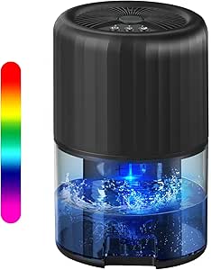 Brand Dehumidifier for Bedroom - Auto Defrost, 2200ML Capacity, 2 Modes - Quiet Small Dehumidifier for Home, Basement, Kitchen - Black