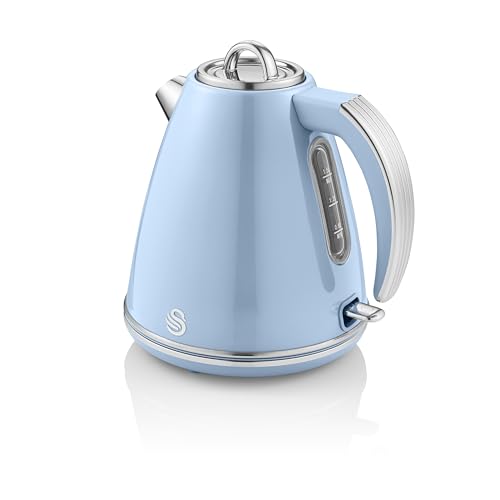 Swan Retro Jug Kettle 1.5L Fast Boil Easy Pour 360° Base Blue