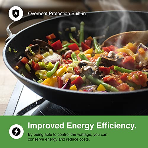 VonShef Double Induction Hob: Portable Twin Plate Electric Cooktop with LED Display, Timer - 10 Heat Settings 60-240°C