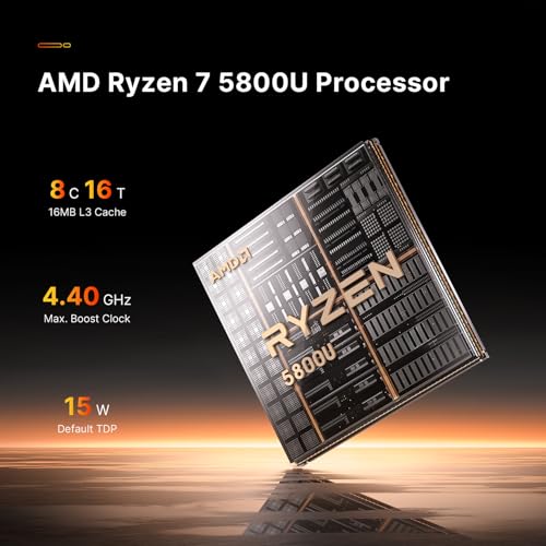 BOSGAME P4 Mini Gaming PC, Ryzen 7 5700U, 32GB DDR4, 1TB SSD