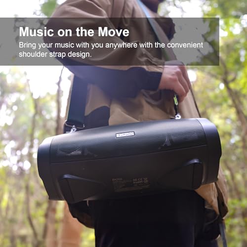 DOSS Extreme Boom Pro D100 Speaker: 140W Peak, Bold Sound, Extra Bass, 24H Playtime, Beat-Sync Lights, Power Bank - Black