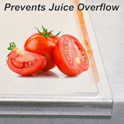 JJL Clear Acrylic Cutting Board 41x32 inch - Juice Groove, Lightweight, Hygienic - Ideal for Juicy Foods - Non-Slip, Easy to Clean