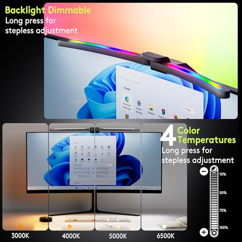 Quntis 66CM Curved Monitor Light Bar, RGB Gaming Backlight