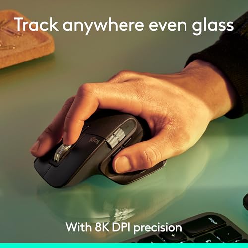 Logitech MX Master 3S Wireless Mouse: Ultra-Fast Scrolling, Ergonomic Design, 8K DPI, Silent Clicks - Dark Gray