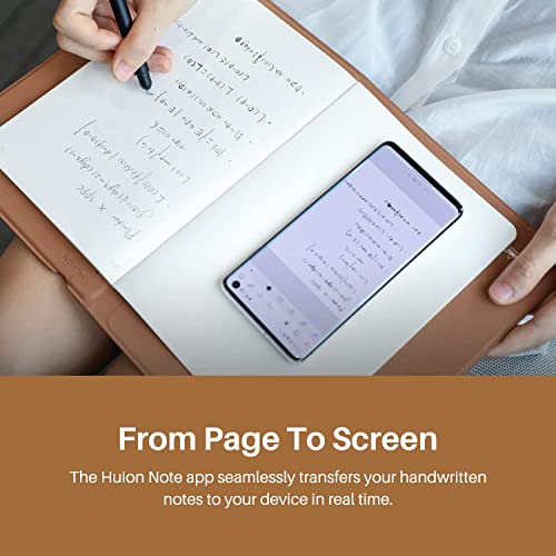 HUION Note Smart Notebook Writing Pad, Bluetooth 5.0, 8192 Pressure Levels, Note-taking & Sketching, Android/iOS/Windows/macOS/Linux, Brown, 7.35×5.5 inch