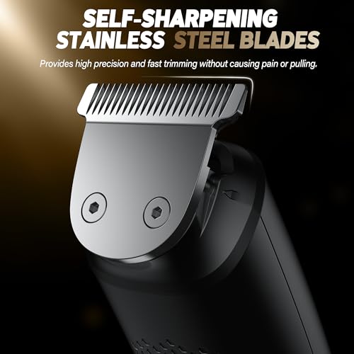 Waterproof Beard Trimmer Kit for Men - Cordless Grooming Set for Face, Body, Mustache - Electric Shaver with Hair Clippers & Nose Trimmer