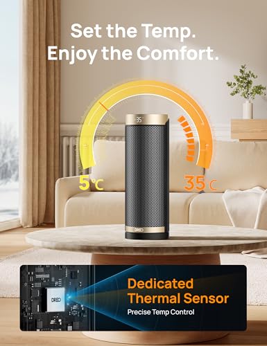 Dreo Electric Heater: Silent Ceramic, 70° Oscillation, Energy Efficient, 3-Mode, 3-Speed, Timer