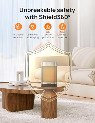 Dreo Electric Space Heater 1500W PTC Ceramic with Remote Control, Oscillating Portable, Thermostat - Home Heating Solution