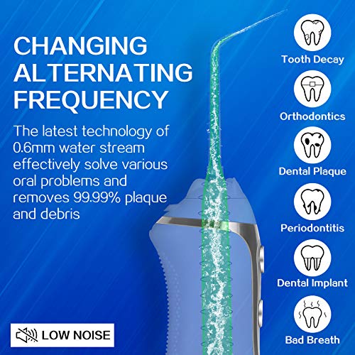 Binefia Cordless Water Flosser: 5 Modes, 360° Rotation, IPX7 Waterproof, 6 Jet Tips, USB Rechargeable