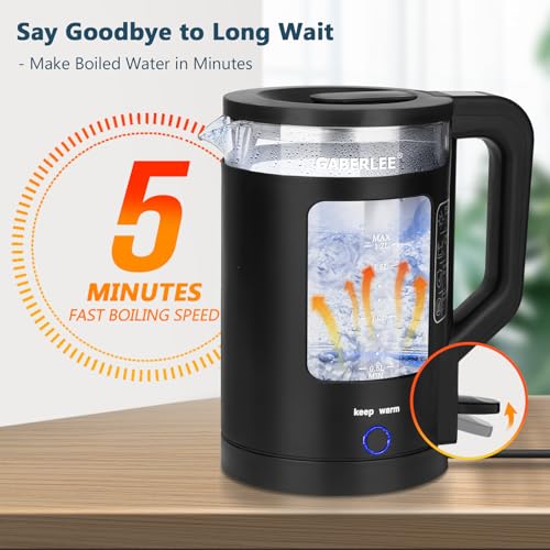Fast Boil Glass Kettle, 1.7L, Keep Warm, Blue LED, 3000W