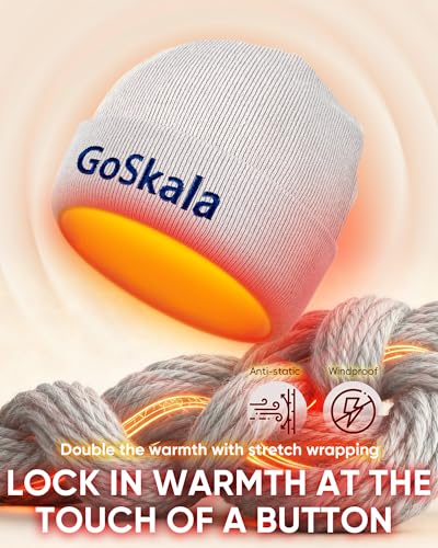 GoSkala Classic Knit Beanie - Warm Unisex Winter Hat for Men/Women, Silver Grey
