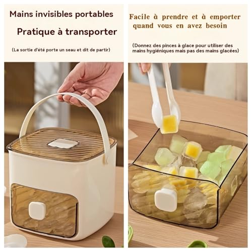 Ice Cube Maker: Quick Release Tray, Push Lever, 48-Cube Silicone Mould - Cocktails, Coffee, Juice