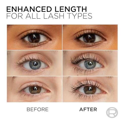 L'Oréal Paris Telescopic Mascara for Dramatic Length & Definition, 71% Lengthening, Smudge-Resistant, 36H Wear - 8ml
