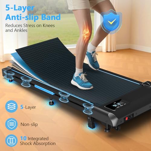 VANNECT 4-in-1 Walking Pad: 9% Incline, 1-10KM/H Treadmill, 330LBS Capacity, 2.75HP Under Desk Running Machine