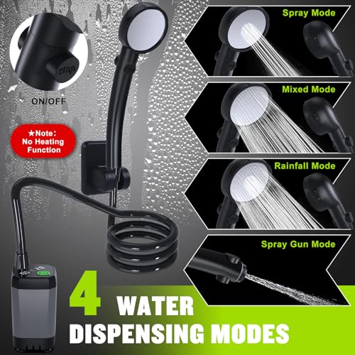 Spopal Portable Camping Shower Pump, 6000mAh Rechargeable "inch