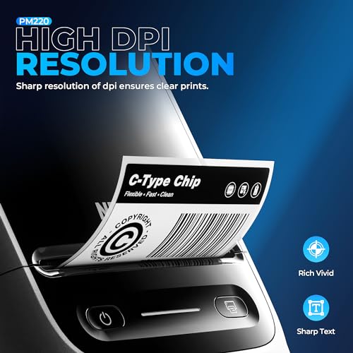 Nelko PM220 Bluetooth Label Printer: Portable 2 Inch Maker for iOS & Android - Clothing, Retail, Barcode - White Home Use