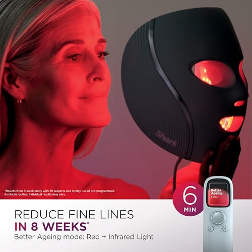 Shark CryoGlow LED Face Mask: Anti-Ageing & Blemish Repair, Red & Blue Light Therapy, USB-C, Remote Control