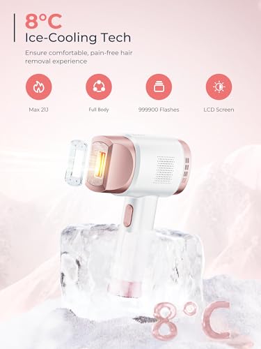 21J Laser Hair Removal Device with Ice-Cooling System - Painless IPL for Face, Bikini, Armpit & Body