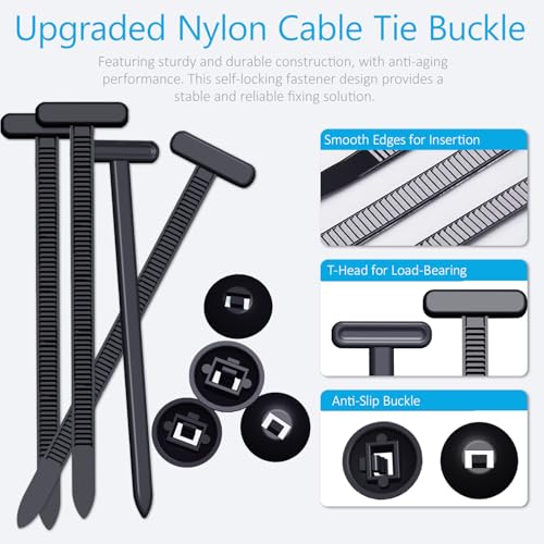 Heavy Duty Cable Tie Buckle Nylon Self Lock, Car Zipper Clip - Durable Button Retainer for Car Repair, Office, Workshop - 50Pcs