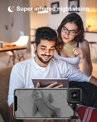 AOBOCAM Mini Camera 4K HD WiFi Security Cam 5H Battery Life, Motion Detection Night Vision, Indoor Wireless Surveillance Cam