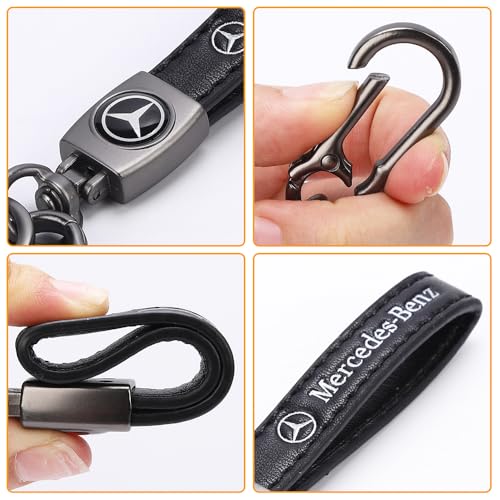 Mercedes-Benz Tire Valve Caps & Keyring Set, 4 Pcs, Black
