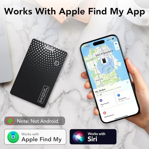Bluetooth Tracker Smart Finder for Apple Find My, Wallet iPhone Card, Slim Design, IP68 Waterproof - Ideal for Wallet, Passports, Luggage