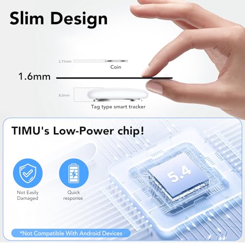 Bluetooth Tracker Smart Finder for Apple Find My, Wallet iPhone Card, Slim Design, IP68 Waterproof - Ideal for Wallet, Passports, Luggage