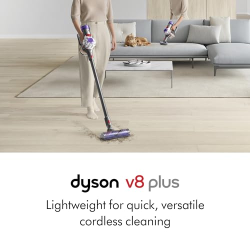 Dyson V8 Plus Cordless Vacuum: Cleans Hard Floors, Carpets, Detangles - Handheld, 115AW Power, 2 Modes, 40 Min Runtime