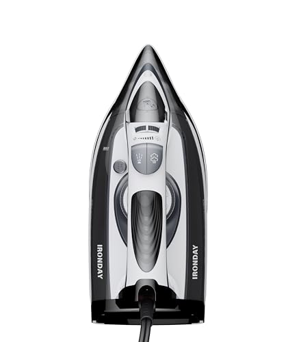 SteamX 1700W Iron: Powerful Steam, Rapid Heating, Ceramic Soleplate, Auto-Off - Wrinkle Remover for All Fabrics