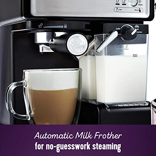 Mr. Coffee Espresso Machine: Stainless Steel, Milk Frother, 15-Bar Pump - Ideal for Home Baristas