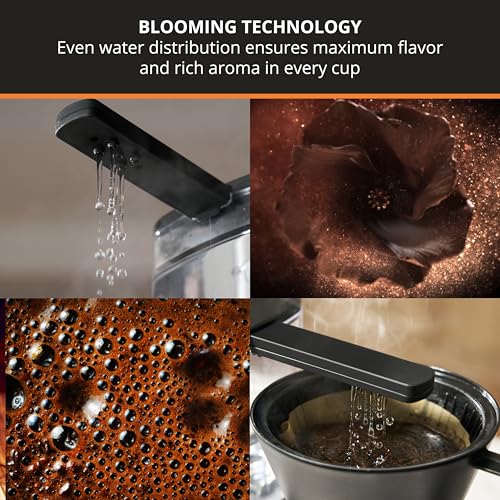 KRUPS 8 Cup Drip Coffee Maker, SCA-Certified, Blooming Tech, Barista-Quality, Pour Over, Easy Clean, Stainless Steel Design