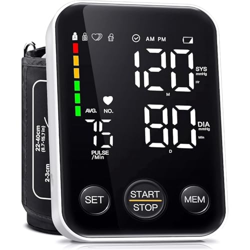 Automatic Blood Pressure Monitor, Memory, Adjustable Arm Cuff, LED Display
