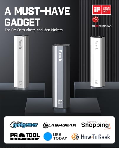 Fanttik E1 Max Electric Screwdriver Set, 50 Magnetic Bits, Repair Tool Kit for Electronics - Mini Precision, 5/32‘’Hex - Grey