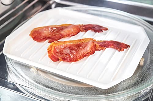 KitchenCraft Bacon Crisper Tray for Microwave Cooking, 12x9 inch