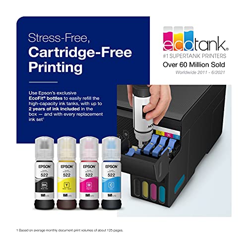 Epson EcoTank ET-2800 Wireless Color All-in-One Printer with Scan and Copy - Cartridge-Free Supertank - Ideal Basic Home Printer