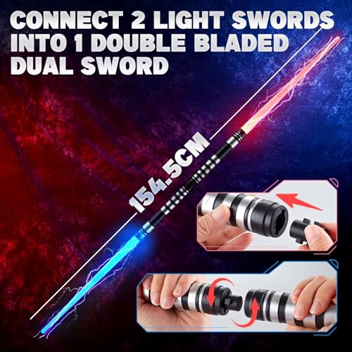 Star Wars 2 Pack Light Up Saber with Sound, 7 Colors, Retractable Sword - Ideal for Halloween & Xmas Parties
