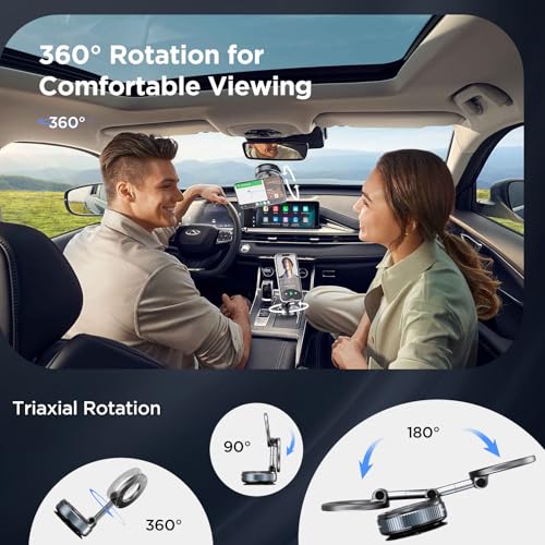 MSXTTLY Car Phone Holder, Vmag-S1, 360° Rotatable Mount, iPhone 17 Pro MAX & Android, Black