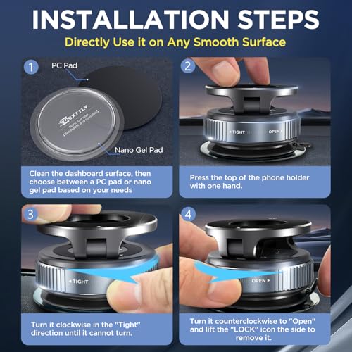 MSXTTLY Car Phone Holder, Vmag-S1, 360° Rotatable Mount, iPhone 17 Pro MAX & Android, Black