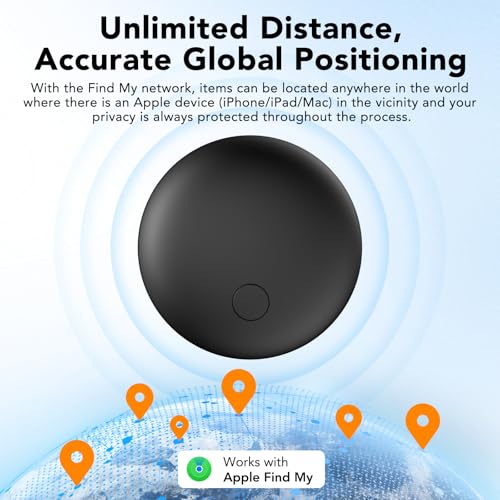 Air Tracker Tag 4 Pack - Item Finder for Keys, Bags, Wallets - Loud 100dB Beep - Worldwide Tracking - IP67 Waterproof