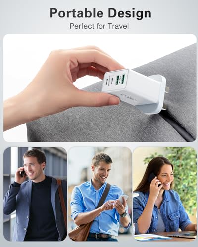 Fast Charge USB C Plug: 40W Multi Charger for iPhone 16 to 11 Pro, Samsung, Dual USBC Power Adapter