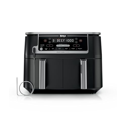 Ninja 10 Quart DualZone XL Air Fryer, 2 Baskets, Smart Thermometer, Cook & Finish - Roast, Dehydrate & More